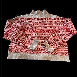 Joie Fair Isle Nordic Style Mockneck sweater Size Large